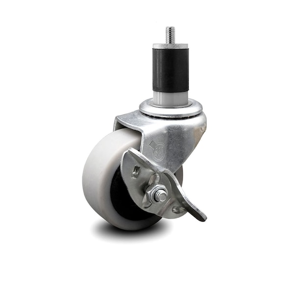 2 Inch Thermoplastic Rubber Wheel 1-7/8 Inch Expanding Stem Caster with Brake